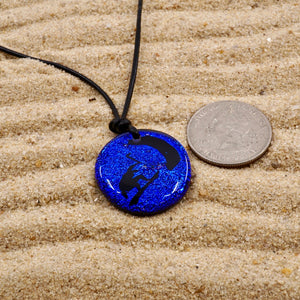 Kiteboarding Necklace Kitesurfing Jewelry Silver Color Dichroic Glass Pendant