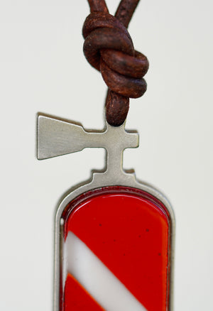 Scuba diving necklace flag and air tank design
