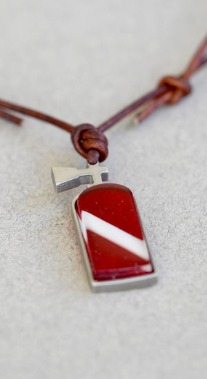 Scuba diving necklace flag and air tank design