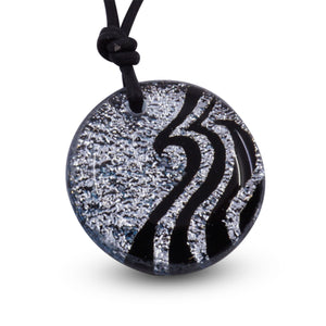 Surfer Necklace The Great Wave Minimalist Jewelry Fused Dichroic Glass Pendant