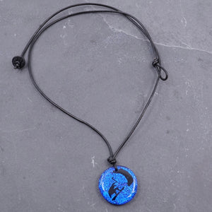 Kiteboarding Necklace Kitesurfing Jewelry Silver Color Dichroic Glass Pendant