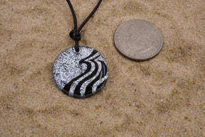 Surfer Necklace The Great Wave Minimalist Jewelry Fused Dichroic Glass Pendant