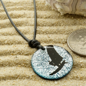 Windsurf Necklace Windsurfer Pendant Dichroic Glass  Design by Zulasurfing