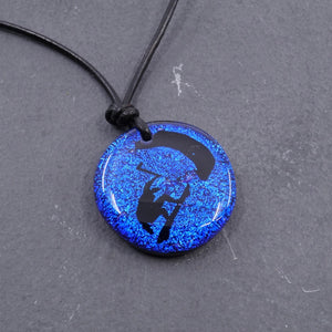 Kiteboarding Necklace Kitesurfing Jewelry Silver Color Dichroic Glass Pendant