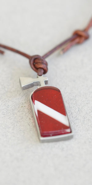 Scuba diving necklace flag and air tank design