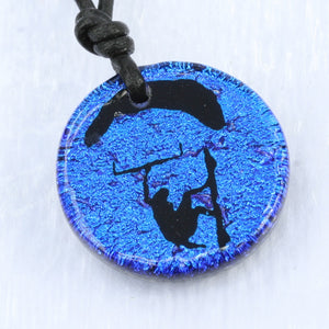 Surfer Necklace with Dichroic Glass Windsurfing Sail and Board Pendant - Zulasurfing Jewelry
 - 3