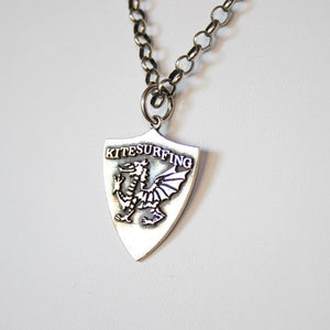 Kitesurfing Necklace with fire dragon shield Pendant - Zulasurfing Jewelry
 - 3