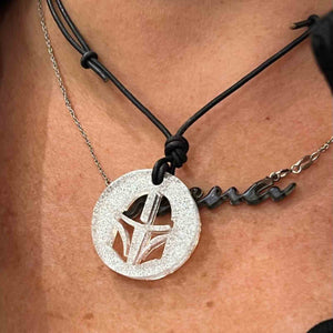 mandalorian Necklace Fused Glass Pendant