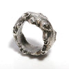 Octopus coral ring in sterling silver, size 6.5, front view