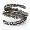 Octopus tentacle claw ring in sterling silver, front view