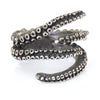 Octopus tentacle claw ring worn on hand