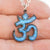 Om Pendant Fused glass with a Bezel