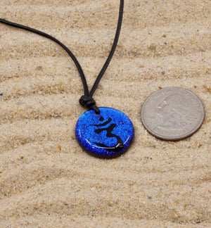 OM Dichroic Glass pendant Yoga Reiki Necklace