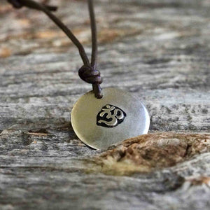 OM Pendant Yoga Jewelry Pewter Necklace