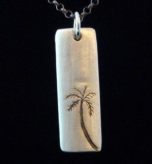 Surfer Necklace with palm tree Pendant - Zulasurfing Jewelry
 - 1