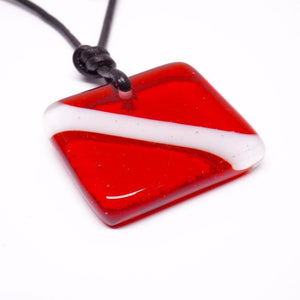 scuba diving fused glass necklace