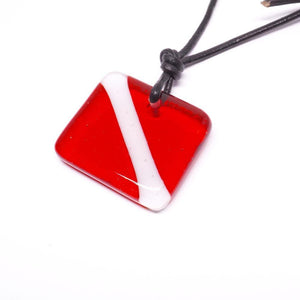 scuba diving down flag necklace 