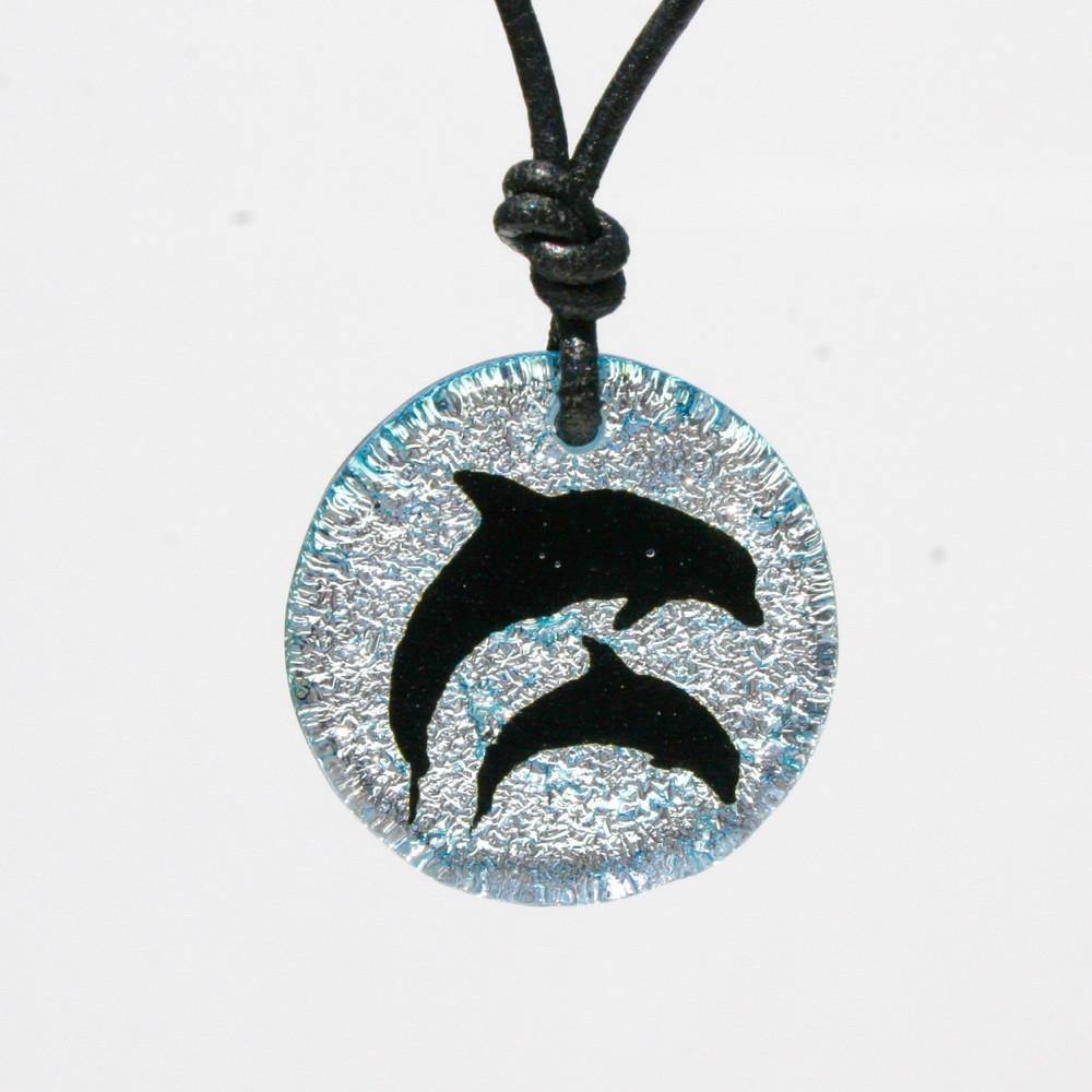 Dichroic Glass Dolphin necklace - Zulasurfing Jewelry
 - 3