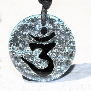 Dichroic Glass pendant OM Yoga Reiki pendant - Zulasurfing Jewelry
 - 3
