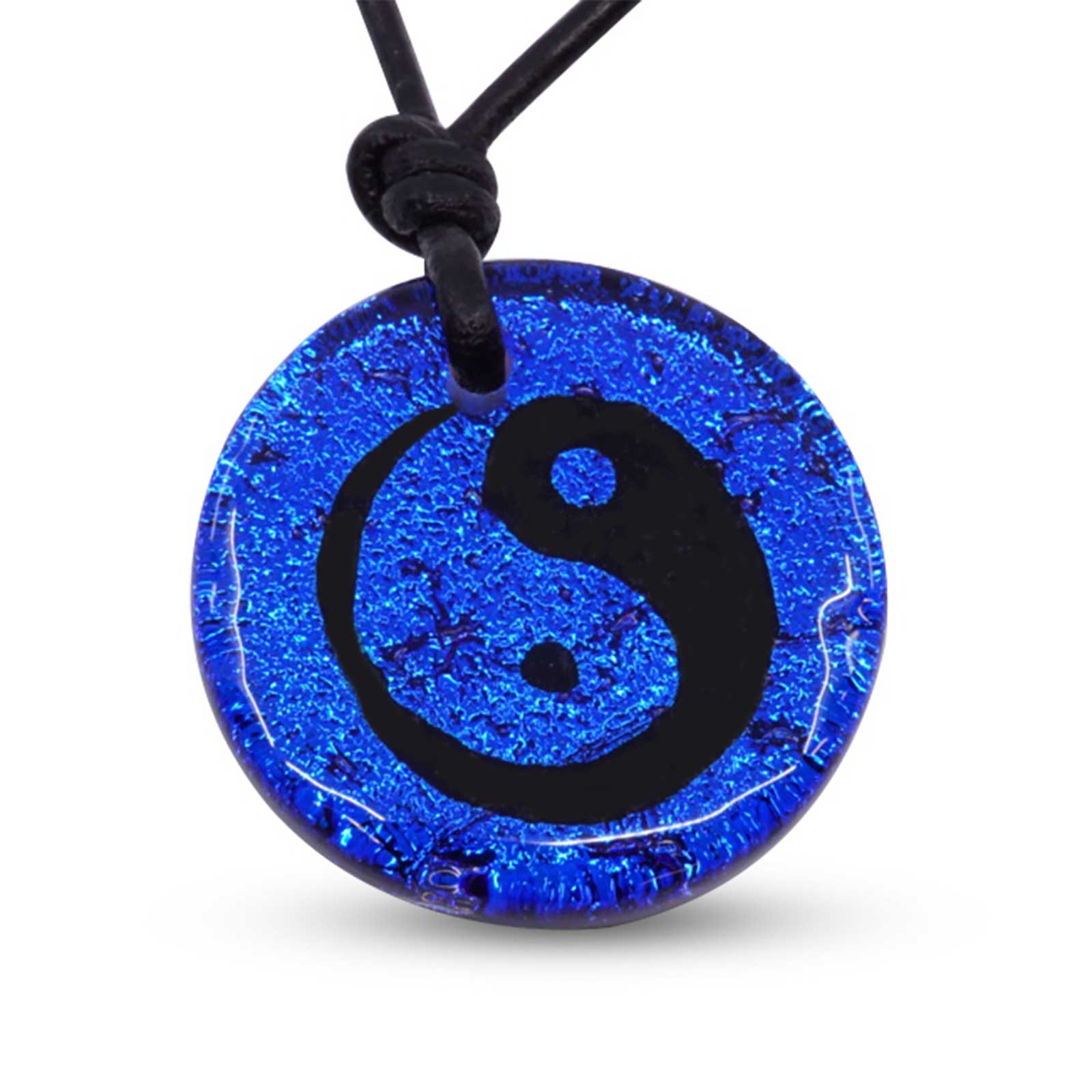 yin yang necklace blue